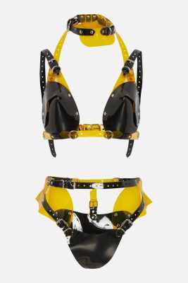 Black and yellow PVC set
