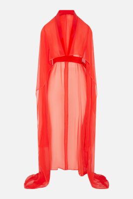 Red PVC belted dress