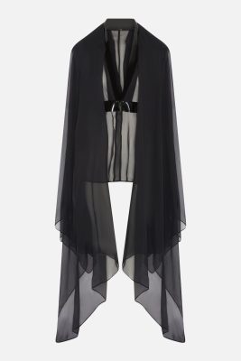 Black PVC belted dress